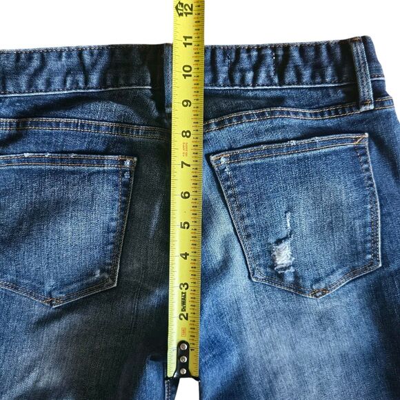 Gap 1969 Real Straight Jeans Womens Size 27 R Blue Med Wash Distressed - Picture 7 of 9